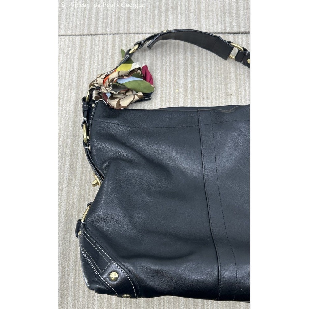 Coach Carly Large Hobo Shoulder Bag Brown Full-Grain Leather buckles 10616 Y2K - Picture 3 of 12